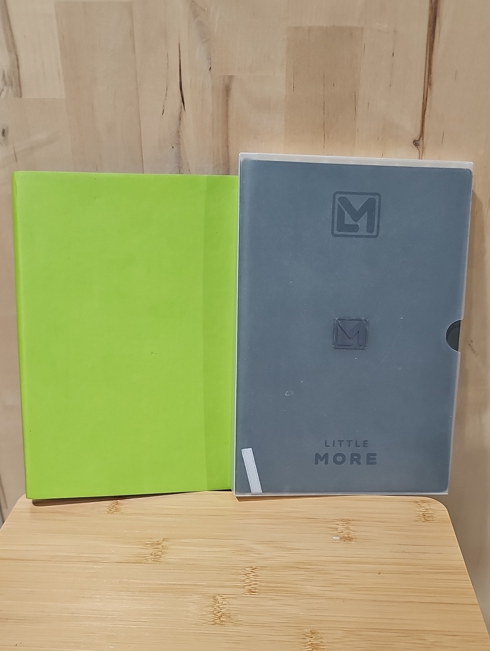 Little More Notebook/Journal Set in Lime Green and Slate Gray
